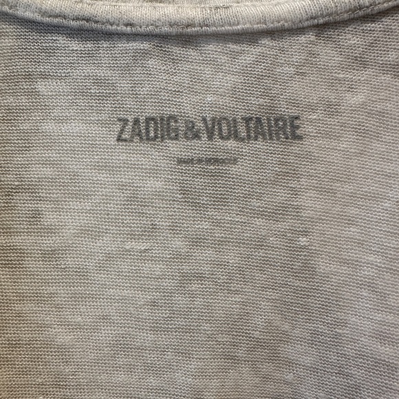 Zadig & Voltaire Linen Overdyed Wide Racerback Tank Top size small - Picture 4 of 6